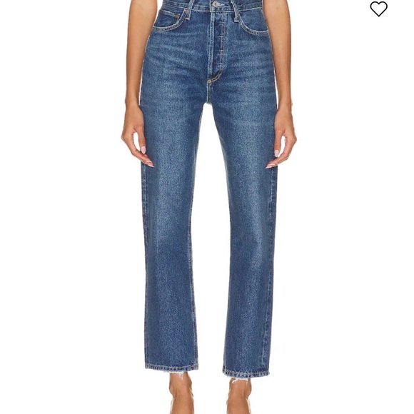 Agolde women’s Dark Blue Straight Jeans - Picture 3 of 12